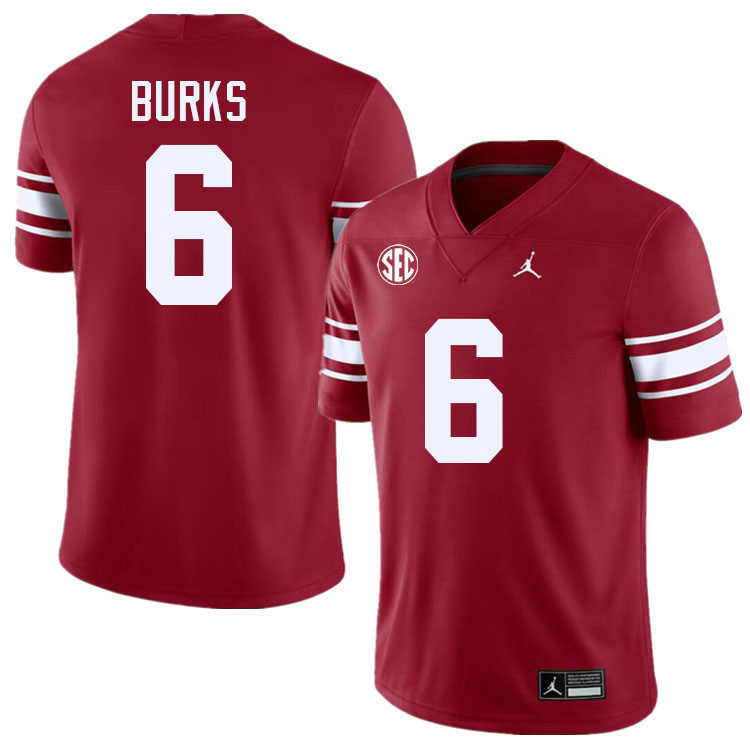 #6 Deion Burks Oklahoma Sooners 2024 SEC Conference College Football Jerseys-Throwback